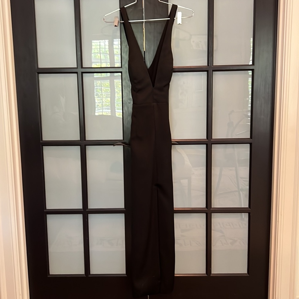 Once worn, ankle length gown - deep v in front with sewn in cups and open back - Picture 5 of 5